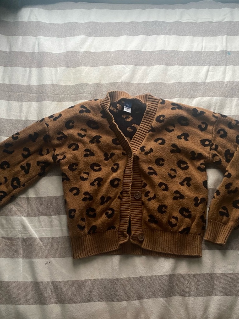 Classic Leopard-Print Button Cardigan Sweater - Brown